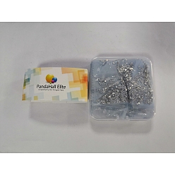 Crystal PandaHall Elite Flat Back Glass Rhinestone Cabochons, Back Plated, Half Round, Crystal, 1.8mm, 1440pcs/bag, 6bags