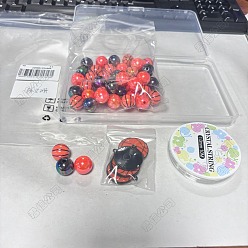 (52) Непрозрачная лаванда Спортивные наборы для изготовления браслетов своими руками, в том числе 45шт акриловые бусины, 10шт. эмалированных подвесок из сплава и 1рулон эластичной нити с кристаллами, разноцветные, 16x15 мм, отверстие : 2.8 мм