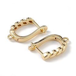 Real 18K Gold Plated Brass Hoop Earring Findings, Latch Back, Lead Free & Cadmium Free, Real 18K Gold Plated, 18.5x12x3mm, Hole: 1.2mm, Pin: 1mm