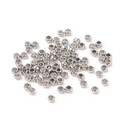 Stainless Steel Color 304 Stainless Steel Spacer Beads, Rondelle, Stainless Steel Color, 1.5x1mm, Hole: 0.8~1mm