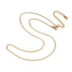 Golden 304 Stainless Steel Necklaces, Curb Chain Necklaces, Golden, 16.14 inch(41cm)