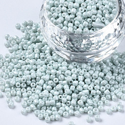 Honeydew Glass Seed Beads, Baking Paint, Round Hole, Round, Honeydew, 2~3x1.5~2mm, Hole: 0.8mm, about 450g/Pound
