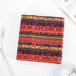 Cramoisi Tissu en lin et coton imprimé rectangle, pour patchwork, couture de tissu au patchwork, avec motif de style ethnique, cramoisi, 145x50 cm