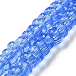 Cornflower Blue Handmade Lampwork Beads Strands, Rondelle, Cornflower Blue, 9~10x4.5~5mm, Hole: 2.5~3mm, about 68~71pcs/strand, 14.17~16.14 inch(36~41cm)