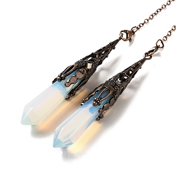 Опал Опалитовый маятник с большой подвеской, с латунной фурнитурой , пуля, 260~270 мм, отверстие : 1.5 мм