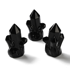 Обсидиан Украшения для демонстрации кластеров из натурального обсидиана, фигурка для украшения дома, энергетический камень рейки для исцеления, 48~49x31~32x23~25 мм