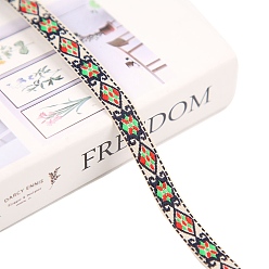 Бледно-Зеленый 50 ярдов небольшой свежий полиэстеровый ромбовидный жаккардовый лента в этническом стиле, для этнических аксессуаров одежды, бледно-зеленый, 1/2 дюйм (12 мм)