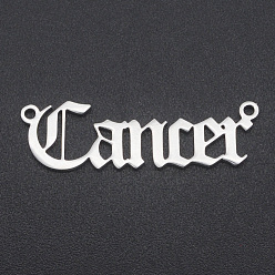 Cancer 201 Stainless Steel Links, Twelve Constellations, Old English, Laser Cut, Cancer, 8.5x28x1mm, Hole: 1.2mm
