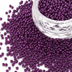 Medium Orchid FGB 6/0 Grade A Round Glass Seed Beads, Baking Paint, Medium Orchid, 4x3mm, Hole: 1mm, about 4500pcs/pound