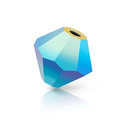 23980 20000 Jet AB 2x Хрустальные бусины preciosa®, чешский хрусталь, биконус(451 69 302 рондель), 23980 20000 струя ab 2x, 4 мм, отверстие : 0.8 мм