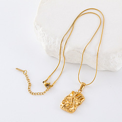 Золотой Винтажные ожерелья с подвеской в форме неправильного прямоугольника из нержавеющей стали для женщин, элегантные украшения на ключицу