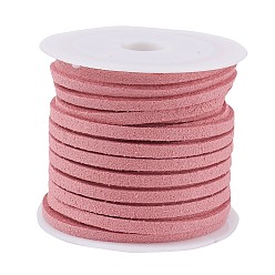 Темный Лосось Шнуры из искусственной замши, искусственная замшевая кружева, темный лосось, 3x1.5 мм, около 5.46 ярдов (5 м) / рулон