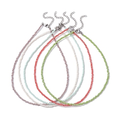 Mixed Color Sparkling Glass Beaded Necklaces, Mixed Color, 13.62 inch(34.6cm)
