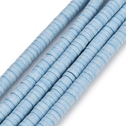 Light Blue Natural Agate Beads Strands, Dyed, Heishi Beads, Flat Round/Disc, Light Blue, 4.5x1.5mm, Hole: 0.7mm, about 270pcs/strand, 15.75''(40cm)