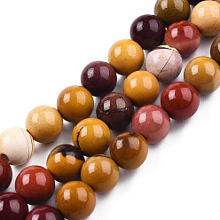 Mookaite Natural Mookaite Beads Strands, Round, 6mm, Hole: 1mm, about 70pcs/strand, 15.7 inch