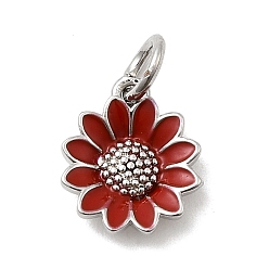 Красный Латунь эмаль подвески, , стойки покрытие, долговечный, без кадмия и без свинца, платина, с целью перехода в кольце, красные, 11.5x9.5x2.5 мм, отверстие : 3 мм