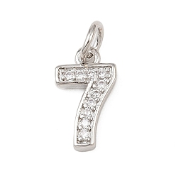 Платина Латунные микропаве прозрачные кубические циркониевые подвески, число, долговечный, без кадмия и без свинца, стойки покрытие, с целью перехода в кольце, платина, 12x7x1.8 мм, отверстие : 3.4 мм