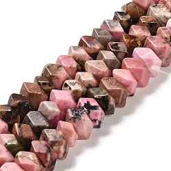 Rhodonite Natural Rhodonite Beads Strands, Faceted, Nuggets, 10~11x8~10x7~8mm, Hole: 1mm, about 22~23pcs/strand, 7.09~7.48''(18~19cm)