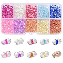(52) Непрозрачная лаванда Наборы для изготовления ювелирных изделий своими руками, с арахисовым стеклянным бисером и квадратными прозрачными стеклянными кабошонами, разноцветные, 5.5~6x3~3.5x3 мм, отверстие : 1~1.2 мм, 10 g / style
