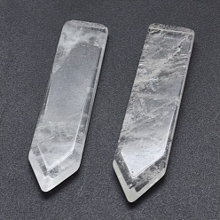 Quartz Crystal Natural Quartz Crystal Cabochons, Rock Crystal Cabochons, Sword, 51.5~54x12.5~14x5~6mm