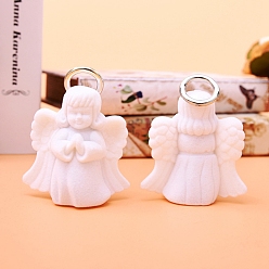 White Angel Velvet Storage Box for Women, Portable Necklaces Case, White, 6.8x5.5x4.5cm