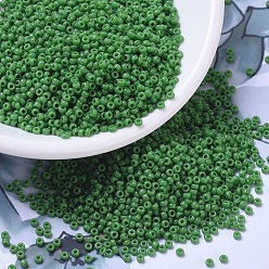 (RR411) Непрозрачный Зеленый Миюки круглые бусины рокайль, японский бисер, 15/0, (rr 411) непрозрачный зеленый, 15/0, 1.5 мм, отверстие : 0.7 мм, Около 5555 шт / 10 г