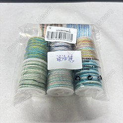 (52) Непрозрачная лаванда 8 рулоны 8 цветовые сегменты окрашенный нейлоновый металлизированный шнур, для изготовления плетеных украшений, разноцветные, 1 мм, около 16.40 ярдов (15 м) / рулон, 1 рулон / цвет