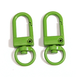 Lime Green Spray Painted Alloy Swivel Clasps, Swivel Snap Hook Clasps, Lime Green, 31.5x12.5mm
