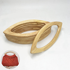 Wheat Wood Bag Handle, Horse Eye-shaped, Bag Replacement Accessories, Wheat, 8.45x20cm, Inner Diameter: 6.1x14.5cm