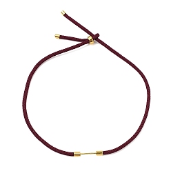 Coconut Brown Adjustable Nylon Cord Necklace Making, with Brass Beadable Bar, Golden, Coconut Brown, 18.11x0.16 inch(46x0.4cm)