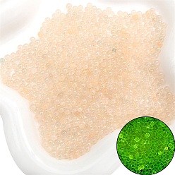 PeachPuff Luminous Bubble Beads, DIY 3D Nail Art Decoration Mini Glass Beads, Tiny Caviar Nail Beads, PeachPuff, 2~2.5mm, about 2100pcs/bag.