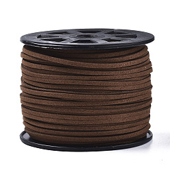 Saddle Brown Faux Suede Cords, Faux Suede Lace, Saddle Brown, 1/8 inch(3mm)x1.5mm, about 100yards/roll(91.44m/roll), 300 feet/roll