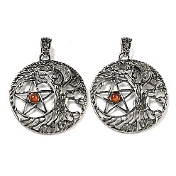 с Платиновым Покрытием Подвески из натурального красного агата (окрашенного и нагретого) и гальванического друзового агата, Антикварная серебряная стойка из сплава с покрытием из дерева и подвесками в виде звезд, без свинца и без кадмия, с покрытием платиным, 43x39x6 мм, отверстие : 4x6 мм