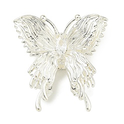 Серебро Стойки обшивки латунь микро проложить кубического циркония бусы, долговечный, без свинца и без кадмия, бабочка, серебряные, 23x22.5x9.5 мм, отверстие : 2.5 мм