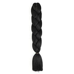 Black Long Single Color Jumbo Braid Hair Extensions for African Style - High Temperature Synthetic Fiber