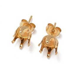 Золотой 316 серьги-гвоздики из хирургической нержавеющей стали, золотые, 6.5x16.5 мм