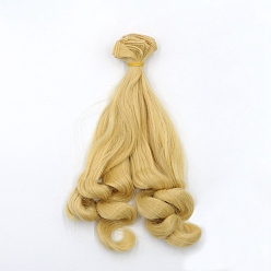 Goldenrod High Temperature Fiber Long Hair Short Wavy Hairstyles Doll Wig Hair, for DIY Girl BJD Makings Accessories, Goldenrod, 7.87~39.37 inch(20~100cm)