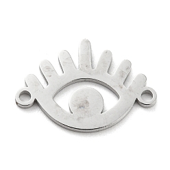 Stainless Steel Color 304 Stainless Steel Hollow Connector Charms, Eye Links, Stainless Steel Color, 13x19x1mm, Hole: 1.5mm