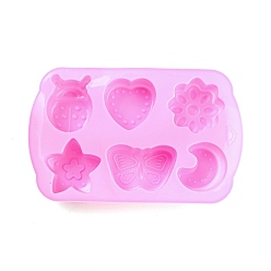 Insects Insect Moon Star DIY Silicone Fondant Molds, Resin Casting Molds, for Chocolate, Candy, UV Resin, Epoxy Resin Craft Making, 105x167x24mm, Inner Diameter: 30~45x38~54.5mm