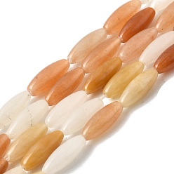 Old Yellow Jade Нити из натуральных старых желтых нефритовых бусин, рис, 16x6 мм, отверстие : 0.9~1 мм, около 24 шт / нитка, 15.28'' (38.8 см)