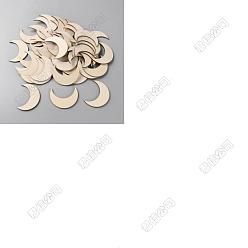 Луна 50 шт. деревянные вырезы, необработанные деревянные детали, деревесиные, луна, 60x48x2.2 мм, 50 шт / комплект