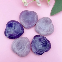 Lepidolite Natural Lepidolite Worry Stones, Healing Stone, Heart, 30mm