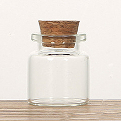 Clear Glass Cork Bottles Ornament, Glass Empty Wishing Bottles, Column, Clear, 2.2x3cm, Capacity: 5ml(0.17fl. oz)