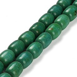 Green Synthetic Turquoise Beads Strands, Column, Dyed, Green, 10x8.5mm, Hole: 1mm, about 34pcs/strand, 15.83 inch(40.2cm)