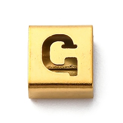 Letter G Ионное покрытие (ip) 304 квадратные подвески-слайдеры из нержавеющей стали, золотые, Буква G, 9x8x4 мм, отверстие : 3.5x8.5 мм