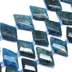Apatite Natural Apatite Bead Strands, Faceted, Rhombus, 21~32x10~18x5~7mm, Hole: 0.6~0.8mm, about 20~25pcs/strand, 15 inch~15.7 inch(38~40cm)