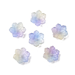 Алиса Синий Стеклянные бусины, снежинка, два тона, Алиса Блю, 10x11x3.5 мм, отверстие : 1.4 мм