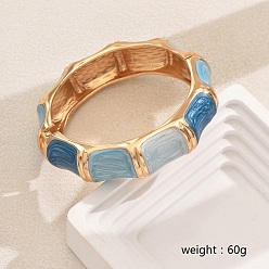 Стально-синий Модные браслеты из цинкового сплава в этническом стиле для пар, прямоугольные, с эмалью, стальной синий, внутренний диаметр: 2-3/8 дюйм (6 см)