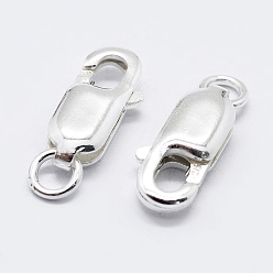 Silver 925 Sterling Silver Lobster Claw Clasps, with 925 Stamp, Silver, 14mm, Hole: 3mm