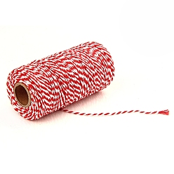 Red 100M Macrame 2-Ply Cotton Braid Thread, with Spool, Round, Red, 2mm, about 109.36 Yards(100m)/Roll